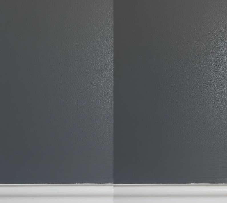 Close-up comparison of satin vs silk wall finishes
